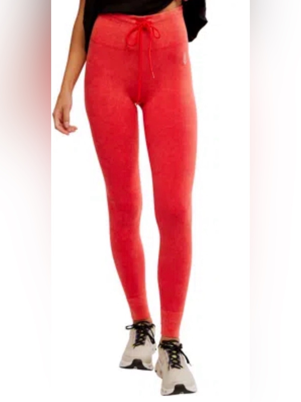 NWT Free People Movement High-Rise Red Women’s Stretch Leggings in Washed Red